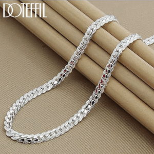 Classic 925 Sterling Silver Unisex Link Chain Necklace for Parties