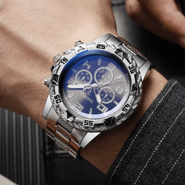 Stylish Quartz Men’s Wrist Watch Set with Durable Alloy Case - Image 2