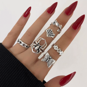 Wholesale Mix Style Alloy Finger Rings Set – Antique Silver & Gold