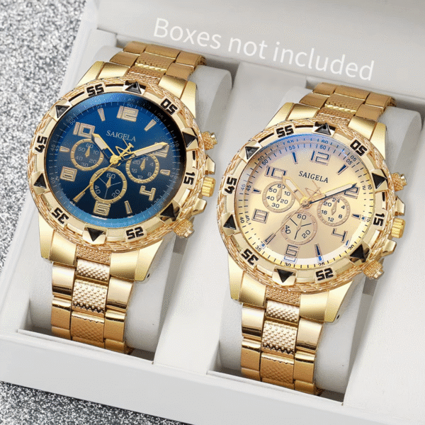 Stylish Quartz Men’s Wrist Watch Set with Durable Alloy Case - Image 4