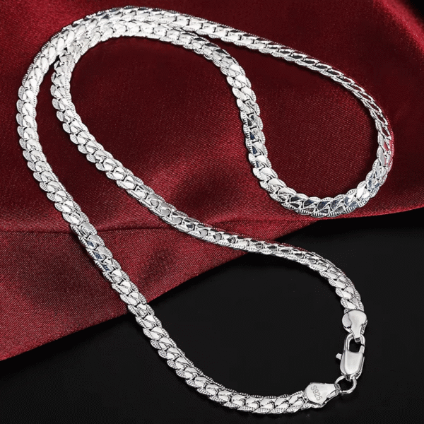 Classic 925 Sterling Silver Unisex Link Chain Necklace for Parties - Image 3