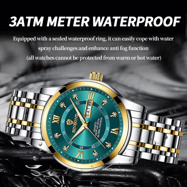 Luxury Waterproof Stainless Steel Quartz Diver Men’s Watch - Image 3