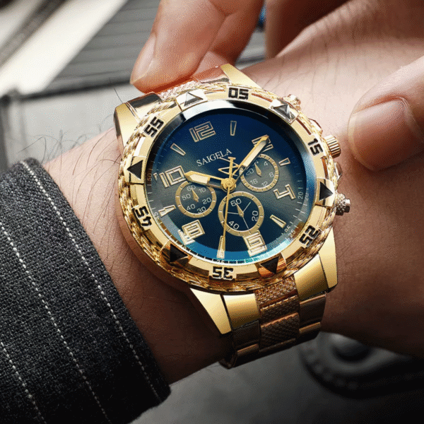 Stylish Quartz Men’s Wrist Watch Set with Durable Alloy Case - Image 3