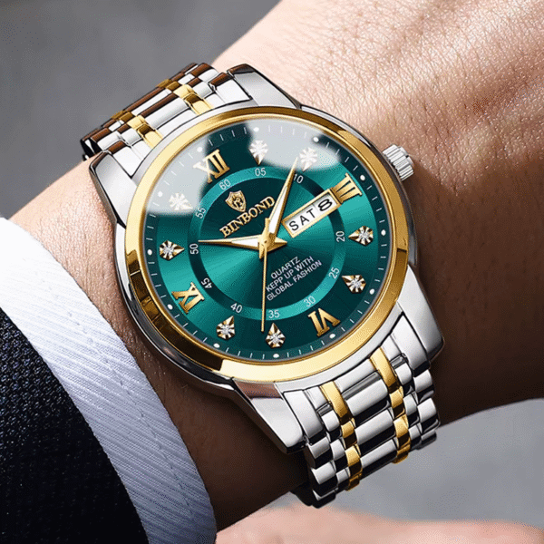 Luxury Waterproof Stainless Steel Quartz Diver Men’s Watch - Image 2