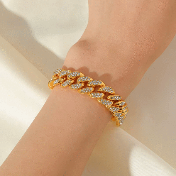 Trendy Stainless Steel Women’s Chain Bracelet with Lobster Clasp - Image 3