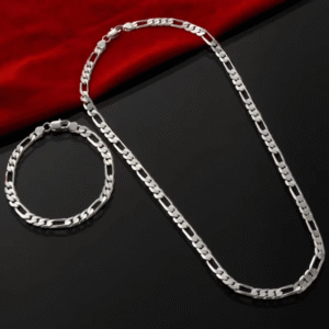 Elegant 925 Sterling Silver Necklace and Bracelet Set