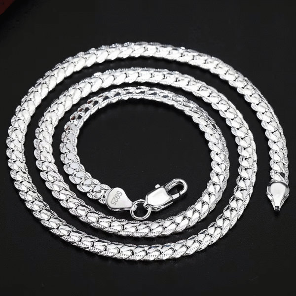 Classic 925 Sterling Silver Unisex Link Chain Necklace for Parties - Image 4