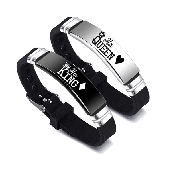 His Queen Her King Couple Silicone Bracelets