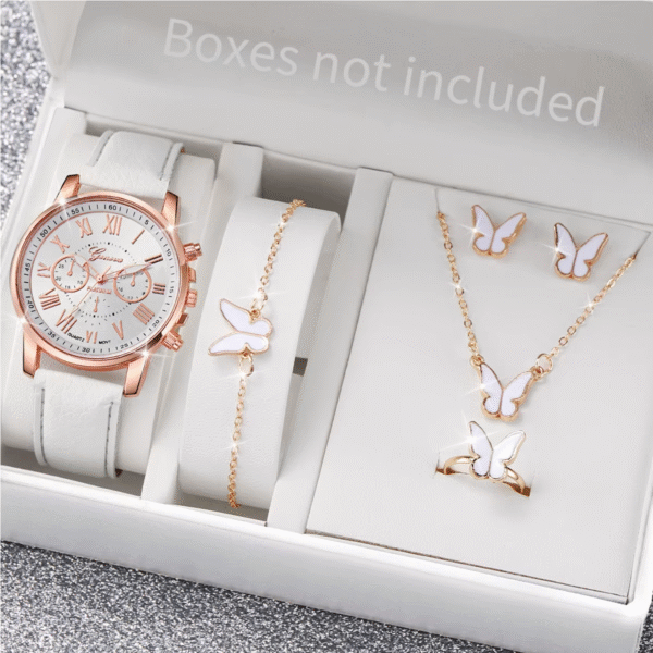 Women’s 5/6PCS Fashion Leather Quartz Watch Set - Image 2