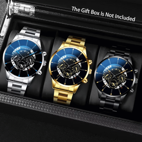 men’s 3-piece quartz watch set