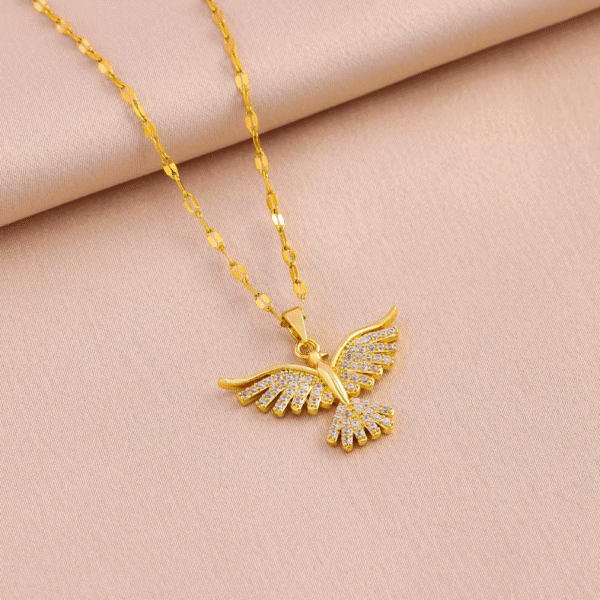 Sparkly Gold Phoenix Pendant Necklace for Women - Image 3