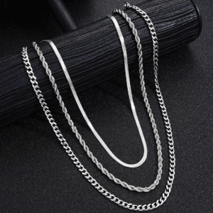 Unisex stainless steel jewelry set