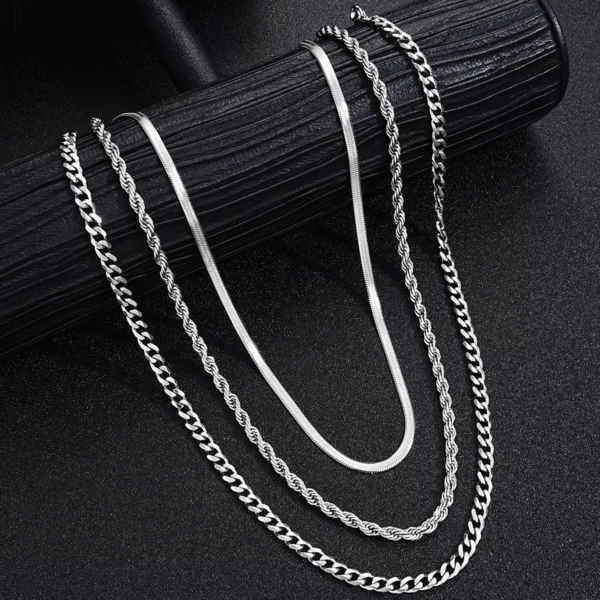 Unisex stainless steel jewelry set