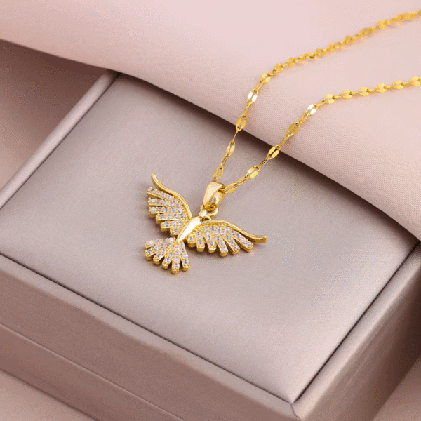 Sparkly Gold Phoenix Pendant Necklace for Women - Image 4