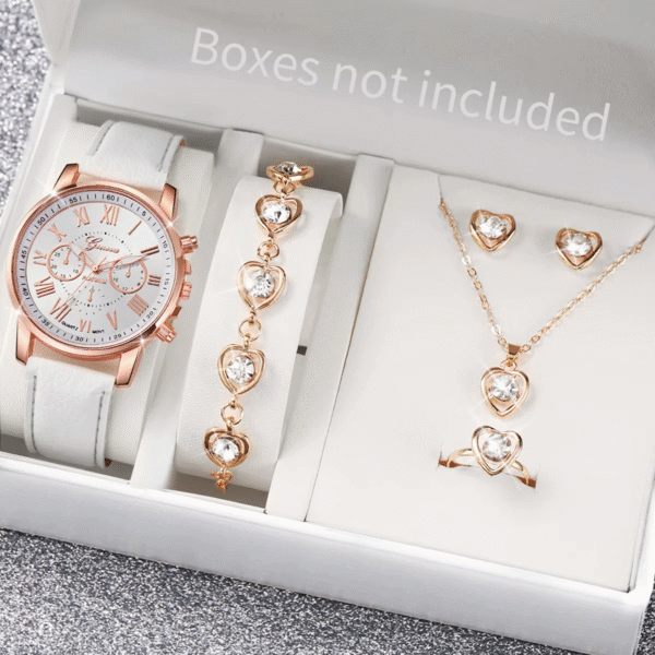 Women’s 5/6PCS Fashion Leather Quartz Watch Set - Image 4