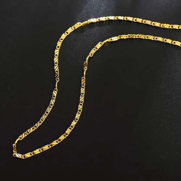 18k gold flat chain necklace